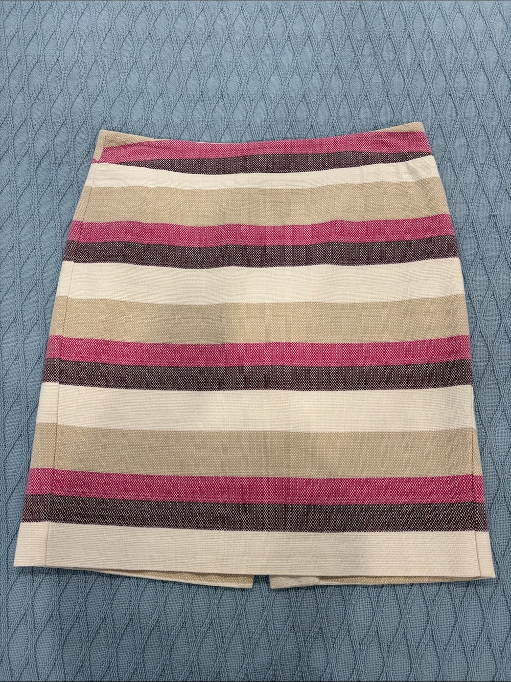 Ann Taylor Factory Striped Pencil Skirt in Pink, Tan, Cream